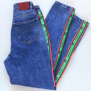 Rare Fiorucci Tara angels tape logo jeans